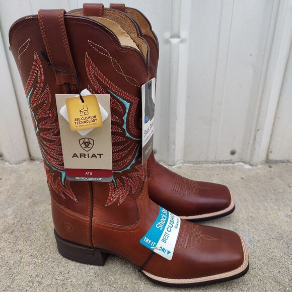 Ariat Rockdale Womens Sz 11 B Brown Distressed Leather Cowboy 12" Boots 1004238 - Picture 1 of 8